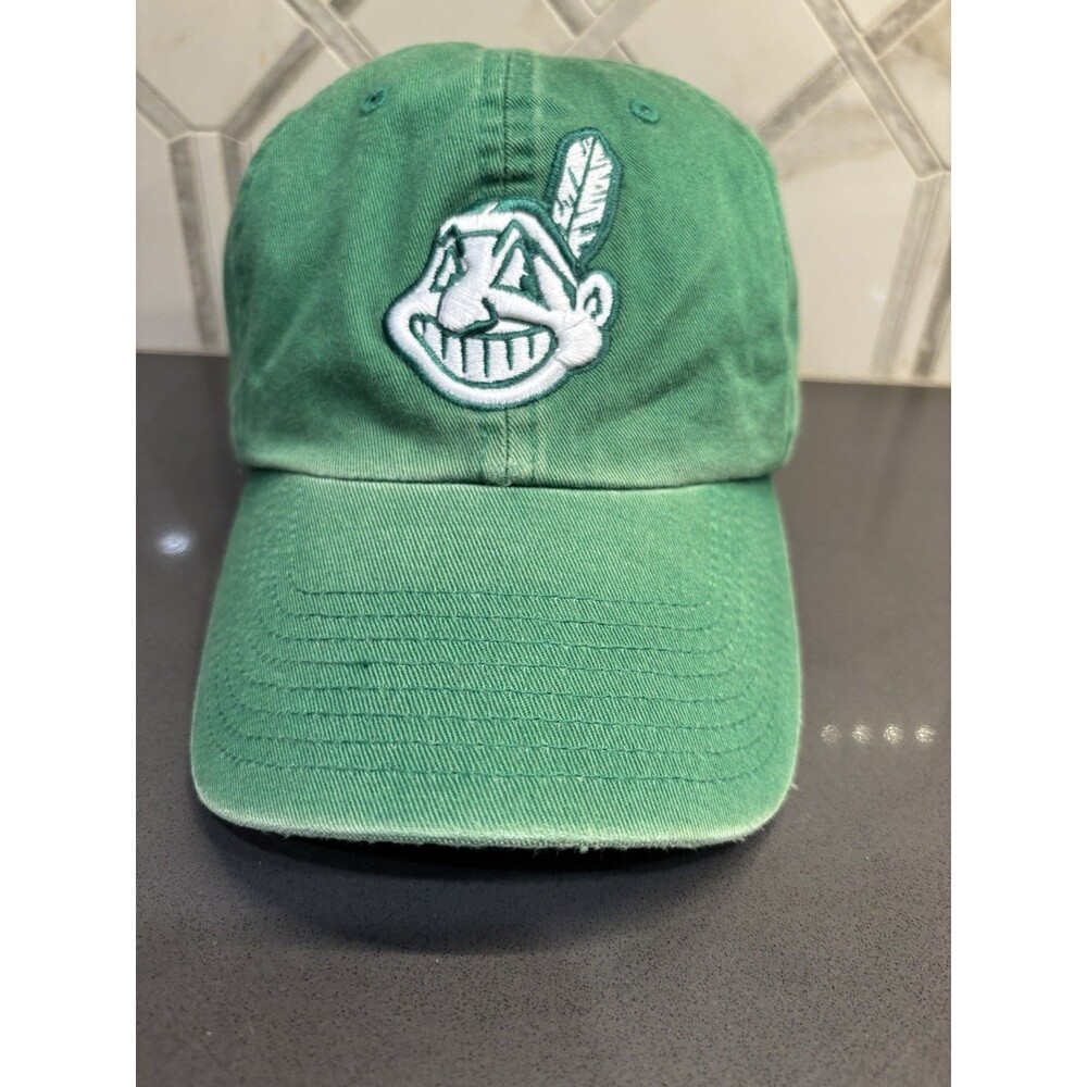 Vintage Cleveland Indians Chief Wahoo Hat Twins Enterprise Irish Green MLB Cap